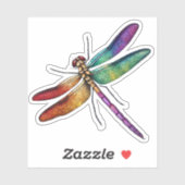 Delicate Rainbow Dragonfly Sticker (Vel)