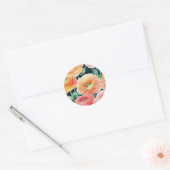 Delicate Ranunculus Flowers Waterverf Ronde Sticker (Envelop)