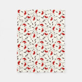 Delicate Red Flower Pattern Fleece Deken (Voorkant)