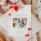 Delicate Red Flowers Funeral Order of Service Programmakaart