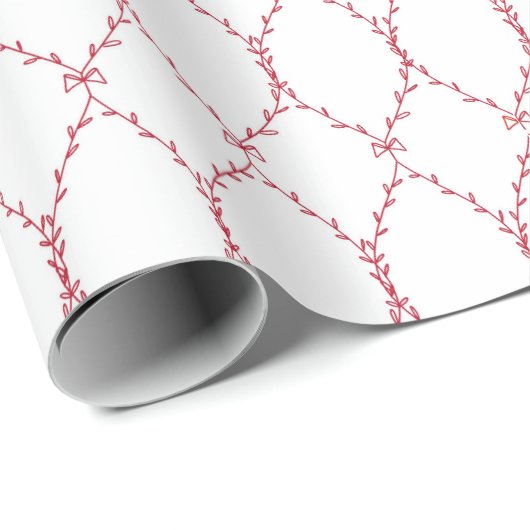 Delicate Red Geometric Pattern Giftwrap Cadeaupapier (Rol Hoek)