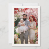 Delicate Red & Pink Wildflowers Baptism Photo Kaart (Achterkant)