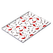 Delicate rode bloem patroon notitieboek (Linkerzijde)