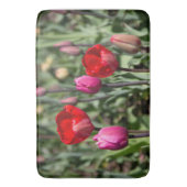 Delicate rode en paarse tulpen badmat (Voorkant Verticaal)