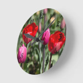 Delicate rode en paarse tulpen ronde klok (Hoek)