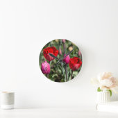 Delicate rode en paarse tulpen ronde klok (Huis)
