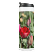 Delicate rode en paarse tulpen thermosbeker (Geroteerd rechts)