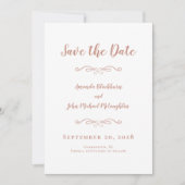 Delicate Romantic Calligraphy Roos Gold Pink Chic Save The Date (Voorkant)