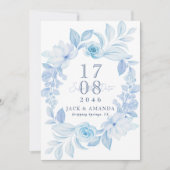 Delicate Romantic Floral Wedding Sla de datum op Kaart (Voorkant)