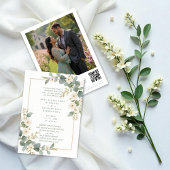 Delicate Romantic Flowers & Branches Frame Wedding Kaart