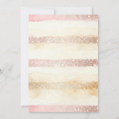 Delicate Romantic Glitter Stripes Baby Baptist Kaart (Achterkant)