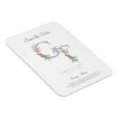 Delicate & Romantic Initial with a Floral Garland Magneet (Rechterzijde)