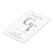 Delicate & Romantic Initial with a Floral Garland Magneet (Linkerzijde)