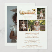 Delicate Romantic Kindergarten Graduate 4-Photo Kaart (Voorkant / Achterkant)