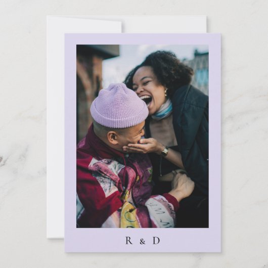 Delicate Romantic Lila Lavender Floral Wedding Kaart (Achterkant)