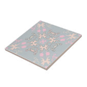 Delicate Romantic Pastel Baroque Damask Patroon Tegeltje (Zijkant)