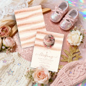 Delicate Romantic Rose Gold Glitter Baptist Kaart