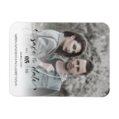 Delicate Romantic Wedding Custom Photo Couple Magneet (Horizontaal)