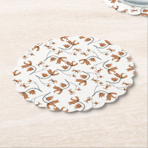 Delicate romantische floralen nemen perzikkaramelb kartonnen onderzetters