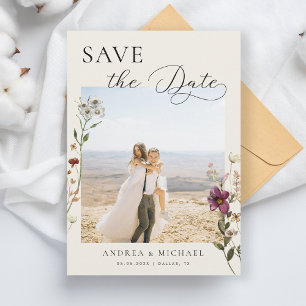 Delicate Romantische Ivoren Veldbloemen Foto Bruil Save The Date