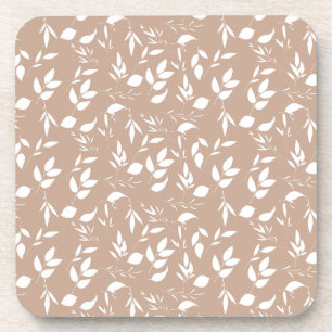 Delicate romantische silhouette florals taupe moch bier onderzetter
