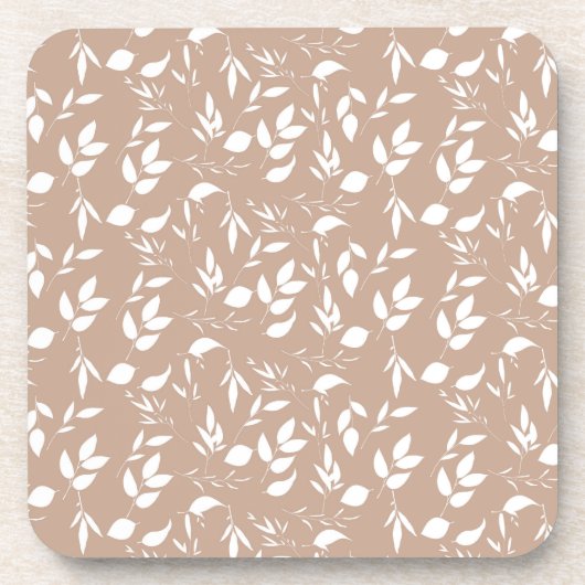 Delicate romantische silhouette florals taupe moch bier onderzetter (Voorkant)