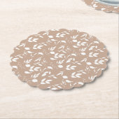 Delicate romantische silhouette florals taupe moch kartonnen onderzetters (Gekanteld)