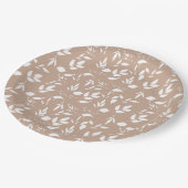 Delicate romantische silhouette florals taupe moch papieren bordje (Gekanteld)