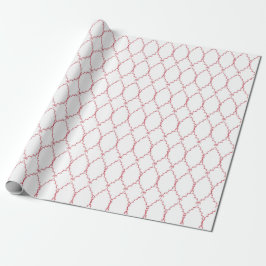 Delicate Rood Geometrisch Patroon Cadeaupapier