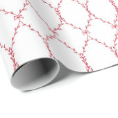 Delicate Rood Geometrisch Patroon Cadeaupapier (Rol Hoek)