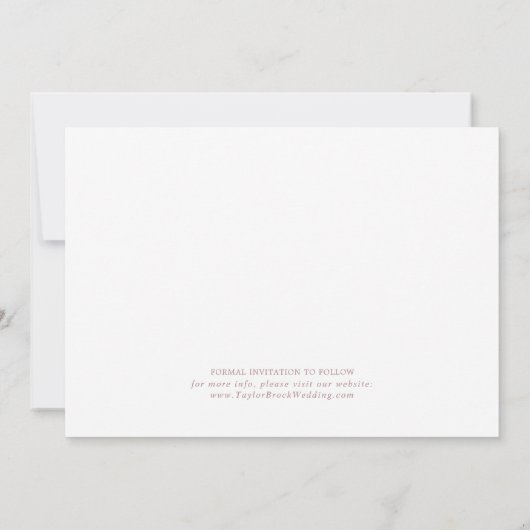 Delicate Roos Gold Calligrafie 4 Foto Collage Save The Date (Achterkant)