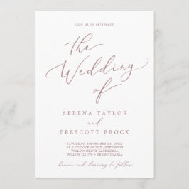 Delicate Roos Gold Calligrafie Het huwelijk van Kaart