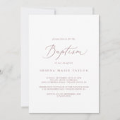 Delicate Roos Gold Calligraphy Baptisme Kaart (Voorkant)