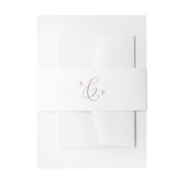 Delicate Roos Gold Calligraphy Monogram Weddenscha Uitnodigingen Wikkel