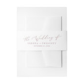 Delicate Roos Gold Calligraphy Wedding Uitnodigingen Wikkel (Voorkant Voorbeeld)