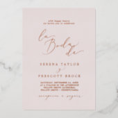Delicate Roos Gold Foil | Blush La Boda de Wedding Folie Uitnodiging (Voorkant)