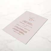 Delicate Roos Gold Foil | Blush Monogram Weddensch Folie Uitnodiging (Gedraaid)