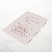 Delicate Roos Gold Foil | Blush repesial Dinner Folie Uitnodiging (Gedraaid)