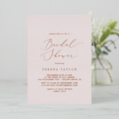 Delicate Roos Gold Foil | Blush Vrijgezellenfeest Folie Uitnodiging (Staand Voorkant)