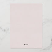 Delicate Roos Gold Foil | Blush Vrijgezellenfeest Folie Uitnodiging (Achterkant)