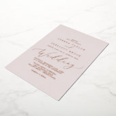 Delicate Roos Gold Foil | Blush Weddenschap Folie Uitnodiging (Gedraaid)