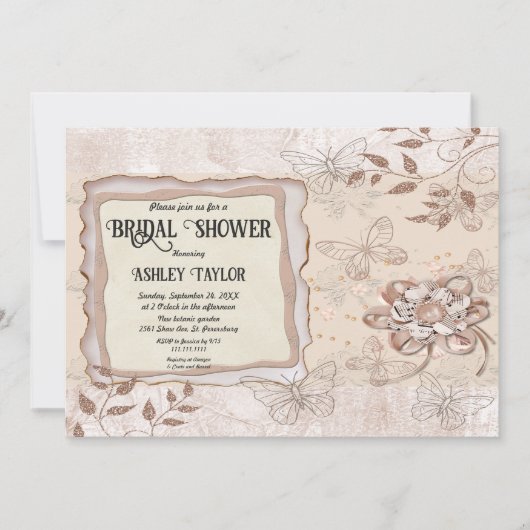 Delicate Roos Gold Glitter Modern Vrijgezellenfees Kaart (Voorkant)