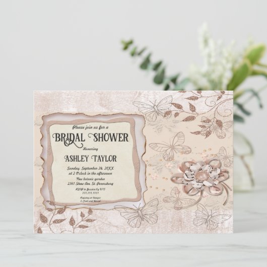 Delicate Roos Gold Glitter Modern Vrijgezellenfees Kaart (Staand voorkant)