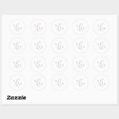 Delicate Roos Gold Monogram Wedding Envelope zegel (Vel)