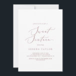 Delicate Roos Gold Sweet Sixteen Birthday Kaart<br><div class="desc">Deze delicate roos gouden zestiende verjaardagsuitnodiging is perfect voor een modern 16de verjaardagsfeest. Het romantische minimalistische design is voorzien van een mooie en elegante,  stoffige roos met een lichtroze roze typografie op een witte achtergrond met een schone en eenvoudige look.</div>
