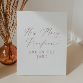 Delicate Roos Hoeveel fopspenen Baby shower spel Reclamebord Met Voetstuk