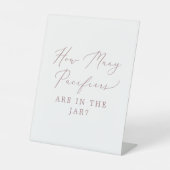 Delicate Roos Hoeveel fopspenen Baby shower spel Reclamebord Met Voetstuk (Voorkant)