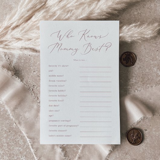 Delicate Roos Wie kent Mama Beste Trivia Spel Flyer