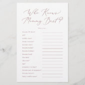 Delicate Roos Wie kent Mama Beste Trivia Spel Flyer (Voorkant)