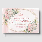 Delicate Rose Gold Flowers Greenery Quince    Gastenboek (Voorkant)
